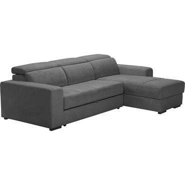Canapé d'angle réversible convertible en tissu  - gris moyenORIGANO