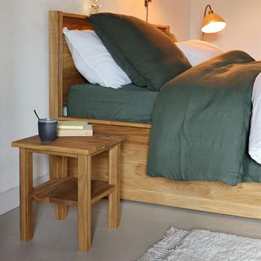 Cliquez pour agrandir et passer en diaporama Table de chevet en chêne massif 1 tablette - bois clairRENO