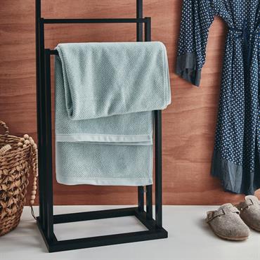 Drap de douche en bouclettes de coton bio - bleu 70x130cmCOLINE