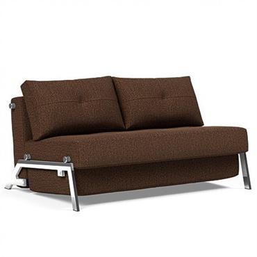 INNOVATION LIVING  Canapé design CUBED 02 CHROME convertible 200x140 cm tissu Taura Cappuccino