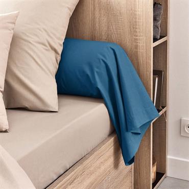 Cliquez pour agrandir et passer en diaporama Taie de traversin en coton - bleu figuerolles 43x190cmCALANQUES