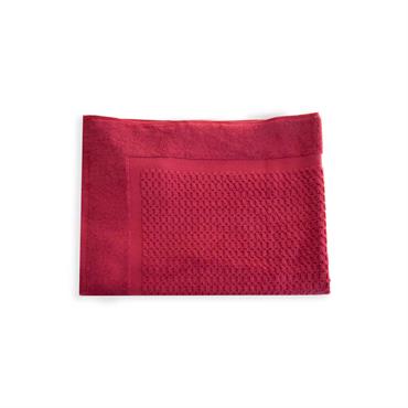 Tapis de bain en éponge pur coton Fil blanc - REVO - Carmin - Coton - Taille 