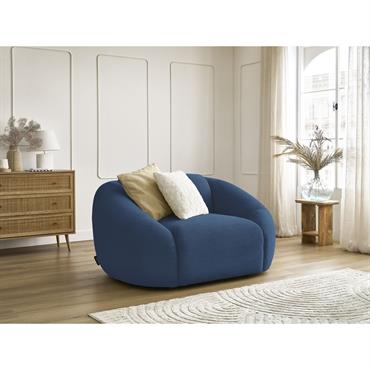 Cliquez pour agrandir et passer en diaporama Fauteuil TINA velours côtelé bleu foncé BOBOCHIC