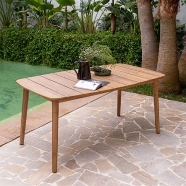 Table de repas jardin en acacia - bois clair 