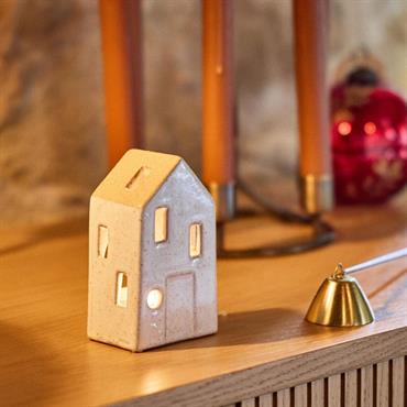 Photophore maisonnette de Noël en dolomite H10