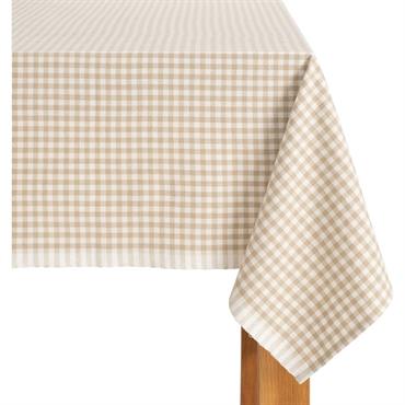 Cliquez pour agrandir et passer en diaporama Nappe à carreaux en coton 150x250cm - beigeTIANA