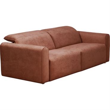 Canapé 3 places relax gauche en tissu - brun rustrelSACHA