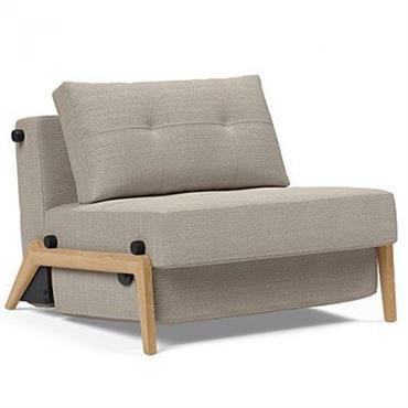 INNOVATION LIVING Fauteuil design SOFABED CUBED 02 WOOD convertible lit 200x90 cm Kenya Gravel