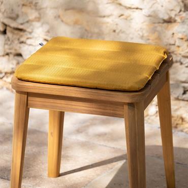 Lot de 2 galette de chaise indoor & outdoor en tissu déperlant - jaune argan 