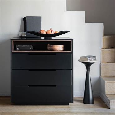Commode 3 tiroirs en bois - noirURBAN
