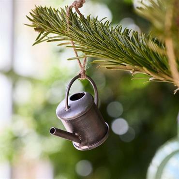 Suspension de Noël en forme d'arrosoir - argentéVAUVERT