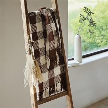 Plaid tartan en coton 130x170cm - vert mousseMISON