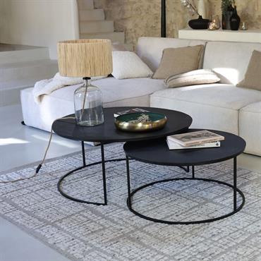 Tables basses gigognes rondes en métal - noirIMBROS