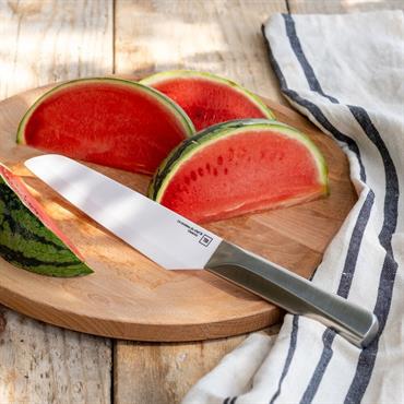 Cliquez pour agrandir et passer en diaporama Couteau chef en céramique et manche en inox - gris métalliséMETALIS