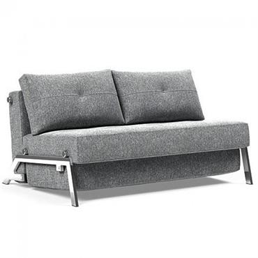 INNOVATION LIVING  Canapé design CUBED 02 CHROME convertible 200*140 cm tissu Taura Slate Grey