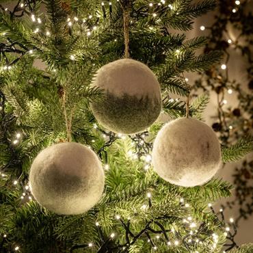 Boule de Noël en laine D9cm 