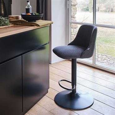 Lot de 2 chaise de bar en acier et tissu h63