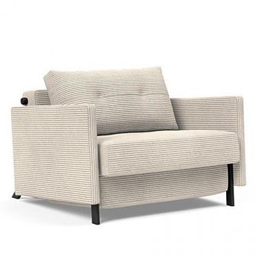 Cliquez pour agrandir et passer en diaporama INNOVATION LIVING Fauteuil design SOFABED CUBED 02 ARMS convertible lit 200x90cm Corduroy Ivory