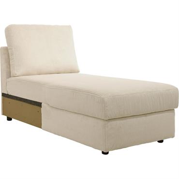 Méridienne réversible avec coffre en velours côtelé - blanc ventouxHONORE