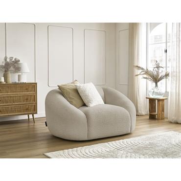 Cliquez pour agrandir et passer en diaporama Fauteuil TINA tissu bouclette beige BOBOCHIC