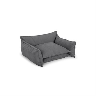 Cliquez pour agrandir et passer en diaporama Panier pour chien PLUTO tissu texturé gris foncé m