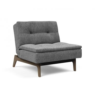 Fauteuil design DUBLEXO EIK convertible lit 90*115 cm pieds chêne fumé tissu Twist Charcoal