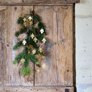 Guirlande de Noël en feuilles en laiton L183cm - doréAIDEN