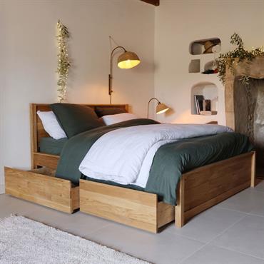 Lot de deux tiroirs de rangement en bois pour lit RENO - bois clairRENO