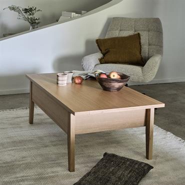 Table basse en bois avec plateau relevable - naturelAGOSTA