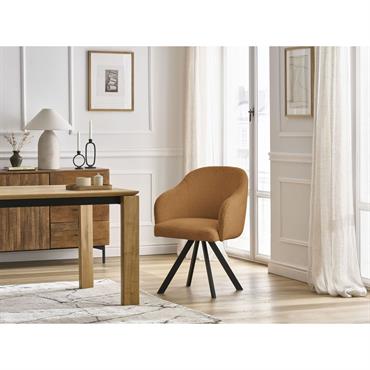 Cliquez pour agrandir et passer en diaporama Chaise SOPHIE tissu bouclette et pieds étoile jaune BOBOCHIC