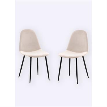 Chaises assise velours et pieds acier Venture Design - VEN-19912-880