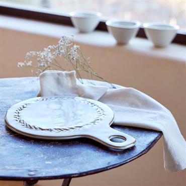 Dessous de plat motif végétal en grès D20cm - beige alpillesALBA