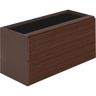 Bloc de 2 grands tiroirs en chêne strié L82cm - bois foncéTASSIA