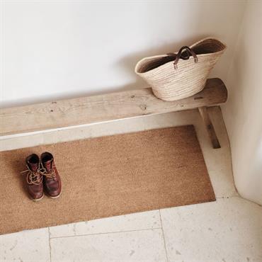 Cliquez pour agrandir et passer en diaporama Paillasson en fibres de noix de coco et revers en vinyle - naturel 60x150cmBALLAS