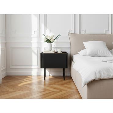 Cliquez pour agrandir et passer en diaporama Table de chevet 1 tiroir ATLAS noir BOBOCHIC