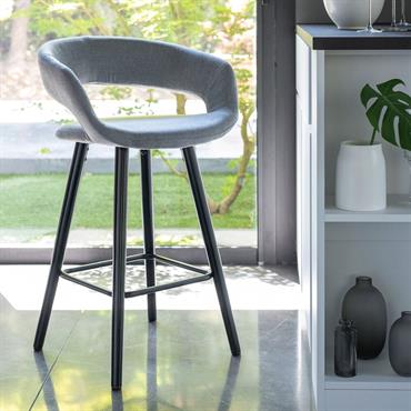 Lot de 2 chaise de bar en tissu avec accoudoirs h65