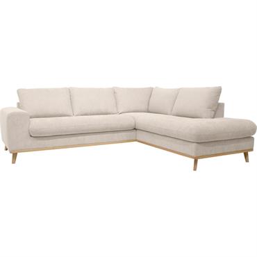 Canapé d'angle droit fixe en tissu Storm - beige roucasCAPIA