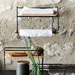 Etagère murale en métal et bois avec support papierLAUTIN