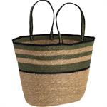 Panier avec anses en jonc de mer H37cm - vertLAUROUX