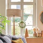 Pied de lampadaire en métal effet bois H157cm - bois clairKONE