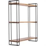 Etagère murale en bois et métal - bois clair L66xl19xH77