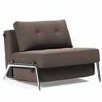 INNOVATION LIVING  Fauteuil design CUBED 02 ALU convertible 200x90cm tissu Bouclé Taupe