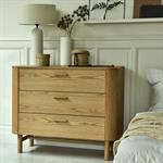 Commode 3 tiroirs en bois -  bois clairMARIETTA