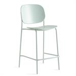 Tabouret bar YO pieds métal assise plastique vert thym