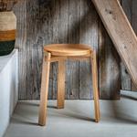 Tabouret bas en bois de frêne H45cm - naturelLUNEL