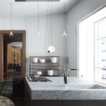 Plan de préparation en marbre blanc