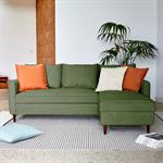 Canapé d'angle réversible fixe en tissu Loft - vert cèdreAUREL