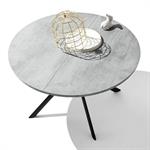 Table extensible 6 couverts GIOVE 165 cm pieds métal plateau mélaminé gris