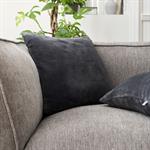 Lot de 2 housse de coussin effet polaire 40x40cm - gris ardoise 