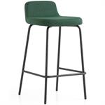 Tabouret RILEY pieds métal assise tapissé vert